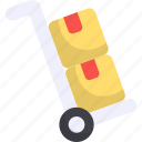 push cart, boxes, logistic, trolley, shipment, shipping