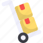 push cart, boxes, logistic, trolley, shipment, shipping 