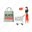 trolley, cart, shopping, black, friday 
