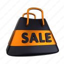 sale, bag, black, gold, briefcase, shopping, shop, discount, store