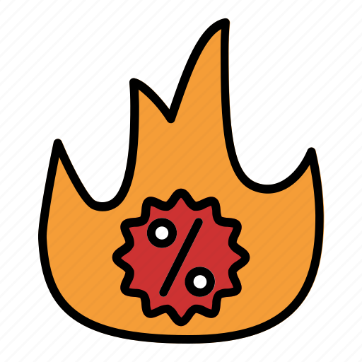 Fire, hot, discount, black, friday, promotion icon - Download on Iconfinder