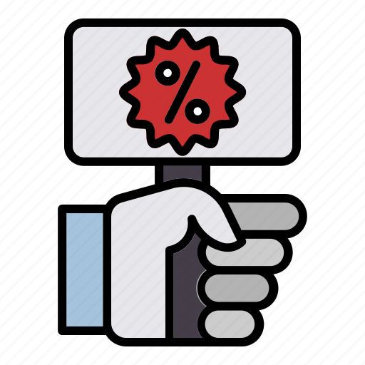 1, sign, holding, discount, black, friday, board icon - Download on Iconfinder