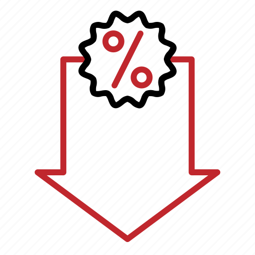 Discount, percentage, sale, down, coupon, black, friday icon - Download on Iconfinder