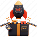 black, friday, sale, online, shopping, ecommerce, rocket, launching, discount, gift, box 