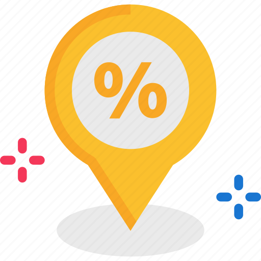 Discount, location pointer, placeholder icon - Download on Iconfinder