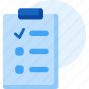 checklist, clipboard, list, note, paper, plan, report