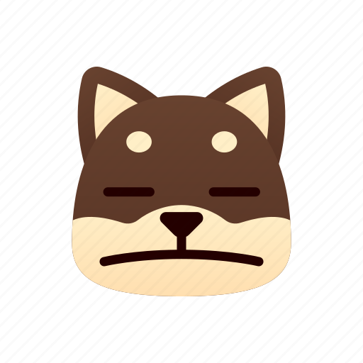 Expressionless, black shiba inu, emoji, emotional, bored, boring, fed up icon - Download on Iconfinder