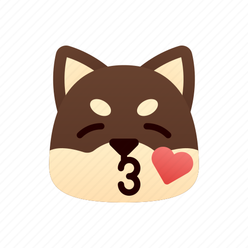 Kiss, black shiba inu, emoji, emotional, love, kissing, in love icon - Download on Iconfinder