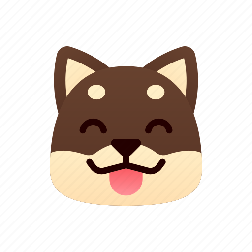 Pleased, black shiba inu, emoji, emotional, smile, be kind, merciful icon - Download on Iconfinder