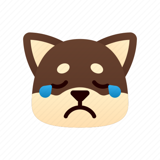 Sad, black shiba inu, emoji, emotional, unhappy, sadness, worried icon - Download on Iconfinder