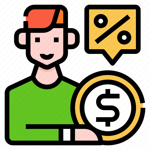 Cash, currency, discount, finance, man, money, shopping icon - Download on Iconfinder