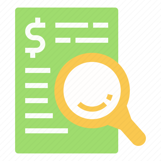 Bill, business, finance, magnifier, magnifying glass, marketing, search icon - Download on Iconfinder