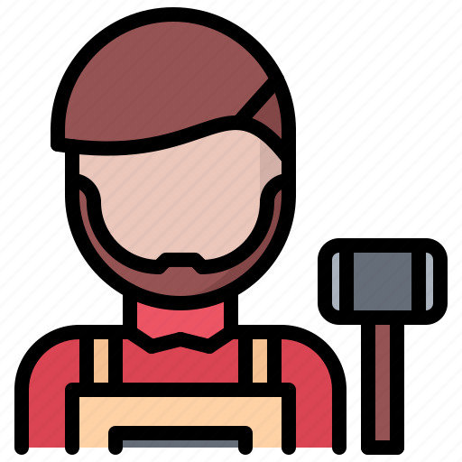 Hammer, man, blacksmith, forging icon - Download on Iconfinder