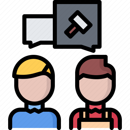 Hammer, conversation, consultation, dialogue, people, blacksmith, forging icon - Download on Iconfinder