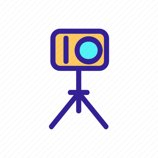 Blogger, camera, contour, equipment, image, tripod icon - Download on Iconfinder