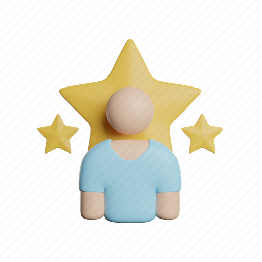 Celebrity, star, front, favorite, like, rating 3D illustration - Download on Iconfinder