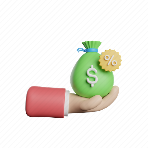 Commission, monetize, front, money, finance, business, payment 3D illustration - Download on Iconfinder
