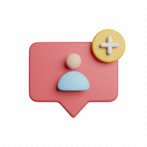 New, followers, front, add, plus 3D illustration - Download on Iconfinder