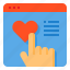 browser, communication, feedback, heart, rating 
