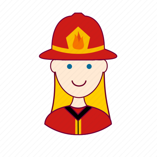 Blonde woman professions, bombeira, emprego, fire, firefighter, fogo, job icon - Download on Iconfinder