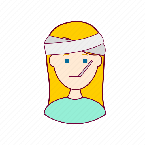 Blonde woman professions, doente, emprego, febre, fever, ill, job icon - Download on Iconfinder