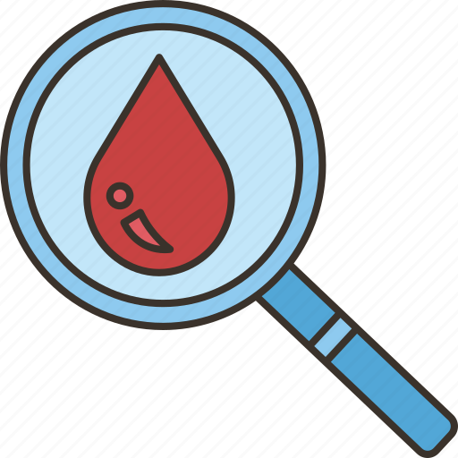 Magnifying, glass, blood, analysis, testing icon - Download on Iconfinder