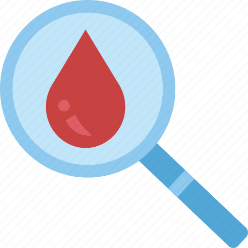 Magnifying, glass, blood, analysis, testing icon - Download on Iconfinder