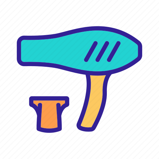 Blow, concentrator, dryer, drying, hair, nozzle, removable icon - Download on Iconfinder