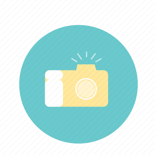 Blue, camera, lens, photography, snapshot, wedding, yellow icon - Download on Iconfinder
