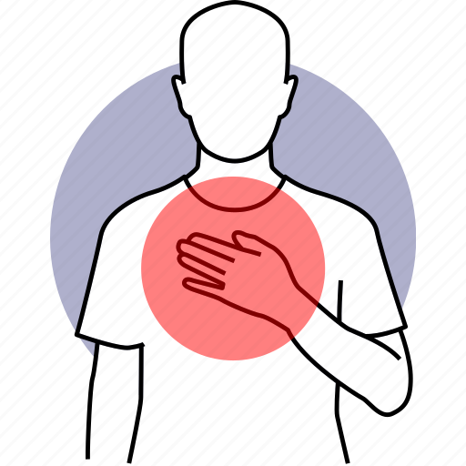 Pain, chest, discomfort, tightness, stress, heart, body icon - Download on Iconfinder