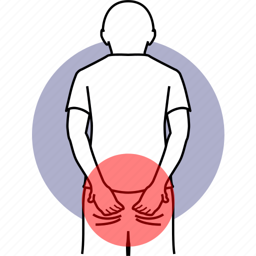 Buttock, butt, back, pain, painful, arse, anus icon - Download on Iconfinder