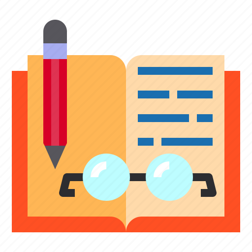 Book, education, glasses, pen, reading icon - Download on Iconfinder
