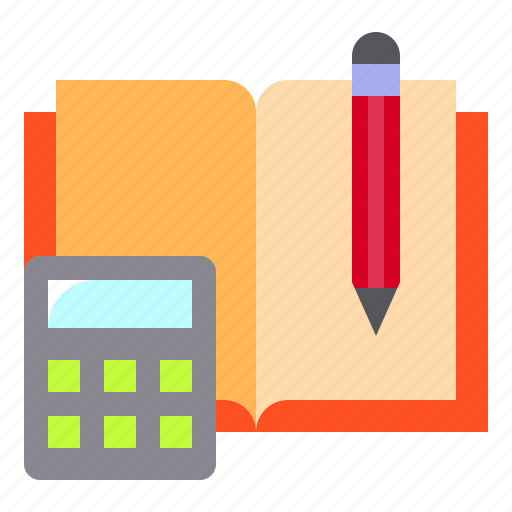 Book, calculator, education, math, pen icon - Download on Iconfinder