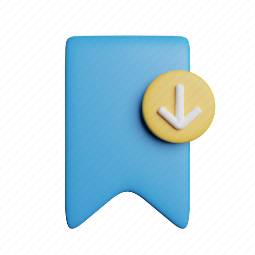 Bookmark, download, front, arrow, down icon - Download on Iconfinder