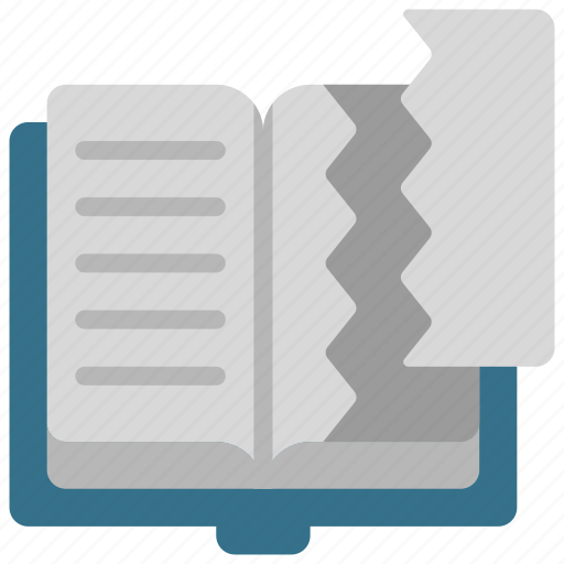 Ripped, out, page, torn, book icon - Download on Iconfinder