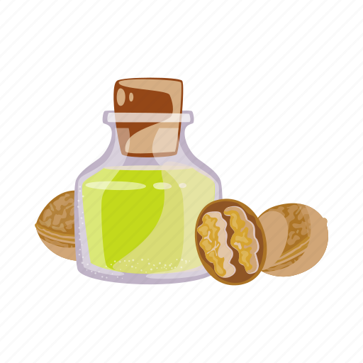 Bottle, cooking, food, oil, seasoning, walnut icon - Download on Iconfinder