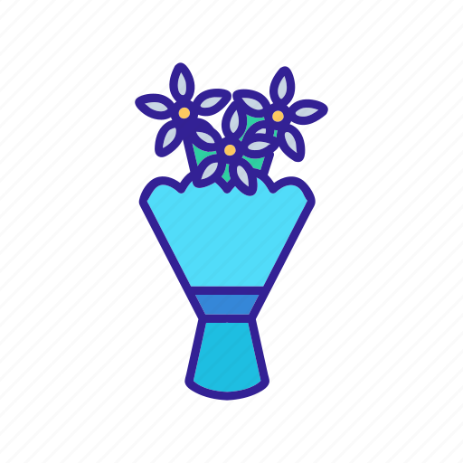 Bouquet, contour, daisy, drawing, floral, flower, garden icon - Download on Iconfinder