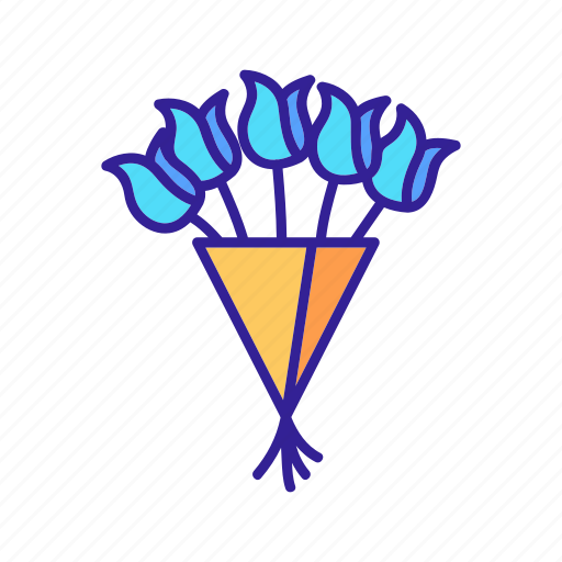 Bouquet, contour, floral, flower, nature, tulip icon - Download on Iconfinder