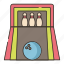 alley, ball, bowling, pins 