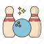ball, bowling, pins, split 