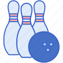 ball, bowling, pins, three