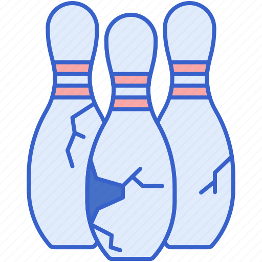 Bowling, broken, pin icon - Download on Iconfinder