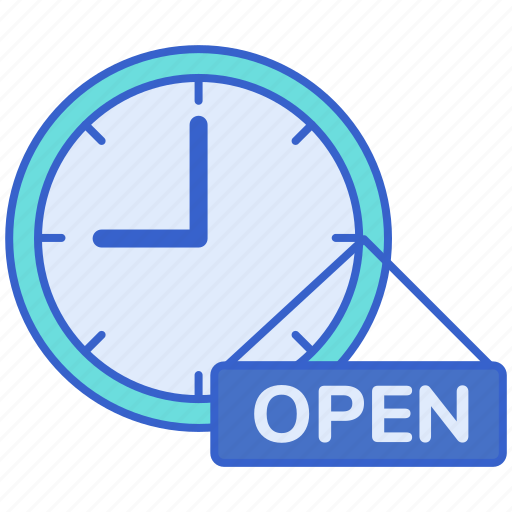 Clock, hours, open icon - Download on Iconfinder