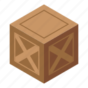 wood, crate, box, isometric