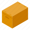 cardboard, box, isometric