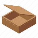 open, carton, box, isometric