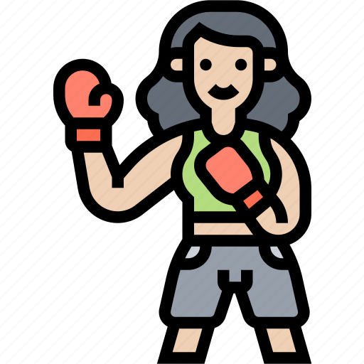 Boxer, female, athlete, fitness, training icon - Download on Iconfinder