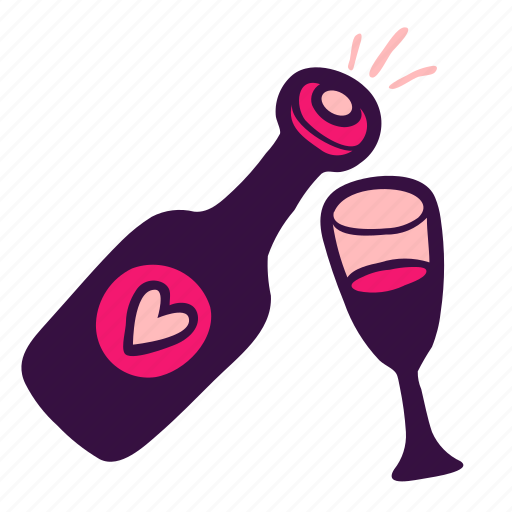 Alcohol, beverage, bottle, champagne, drink, party, wineglass icon - Download on Iconfinder