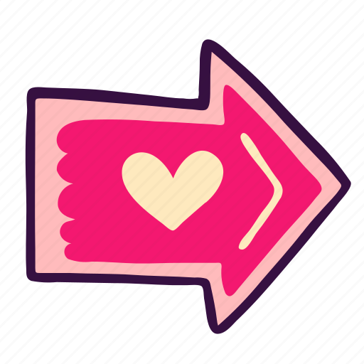 Arrow, direction, forward, heart, next, pointer, right icon - Download on Iconfinder