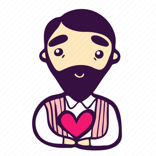 Avatar, barbershop, beard, groom, heart, male, man icon - Download on Iconfinder